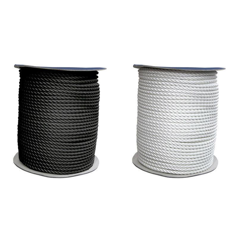 CABO Mooring Rope, three stranded double twisted, Diam. 12mm, black - 4Boats