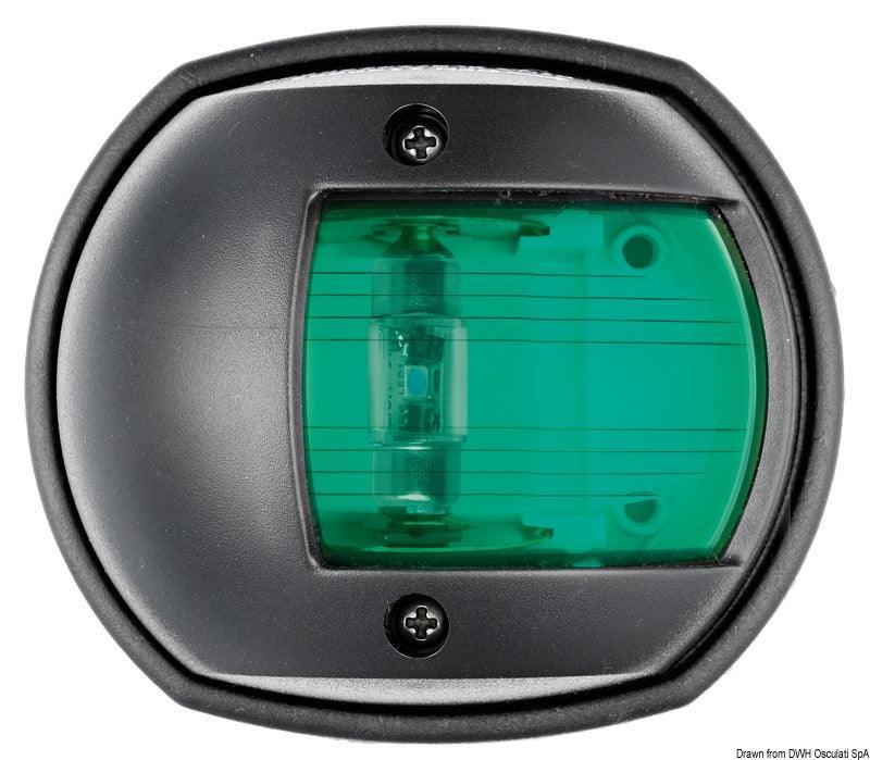 Compact 12 LED Navigation Lights-112,5° right green-Black - 4Boats