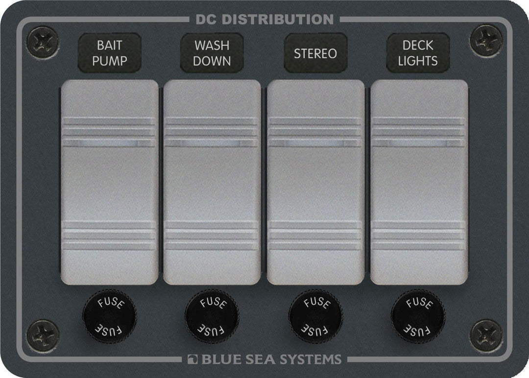 Contura Water Resistant 12V DC Panel - 4 Position - 4Boats