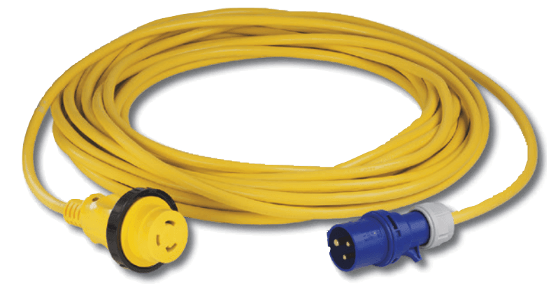 Cordset, 16A 230V, 15M, With European Plug, Yellow - 4Boats