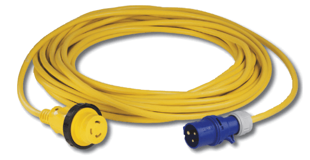 Cordset, 16A 230V, 20M, With European Plug, Yellow - 4Boats