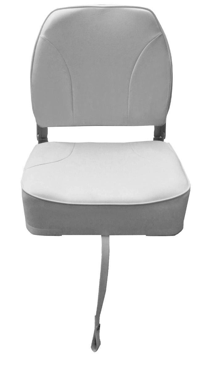 Deluxe Low Back Folding Seat (S/S 316 fittings)-White - 4Boats