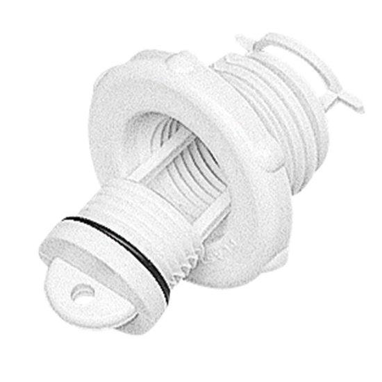 Drain Socket, Round, w/Captive Plug, ?46mm, White - 4Boats