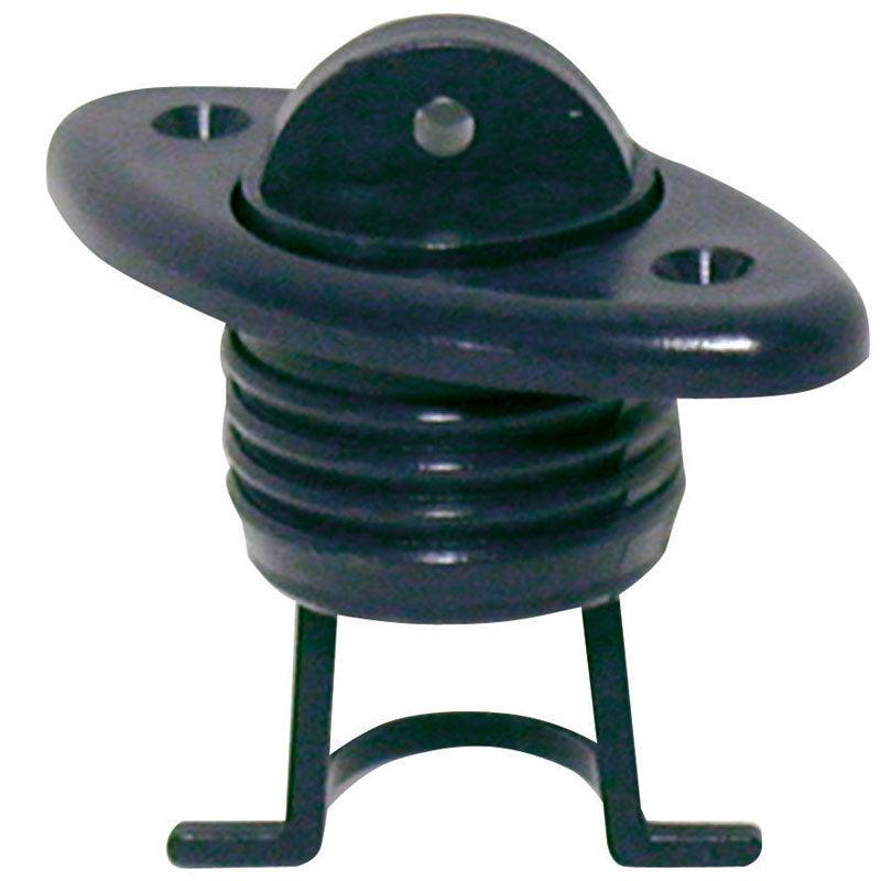 Drain Socket w/Captive Plug, Oval 60x30mm, Black - 4Boats