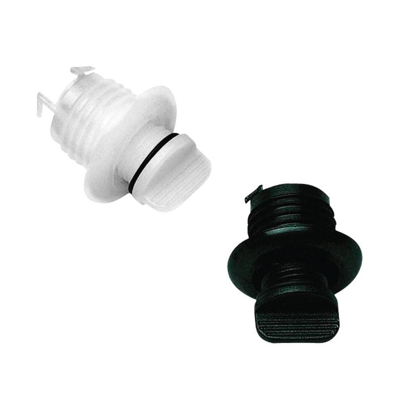 Drain Socket w/Captive Plug, Round ?40mm, Black - 4Boats