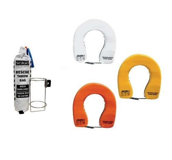 Horseshoe Rescue Lifebuoy with Rescue Throw Line Kit