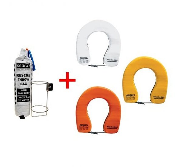 Horseshoe Rescue Lifebuoy with Rescue Throw Line Kit