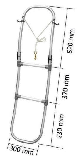 Folding ladder For Inflatable Boats 3 Step - 4Boats