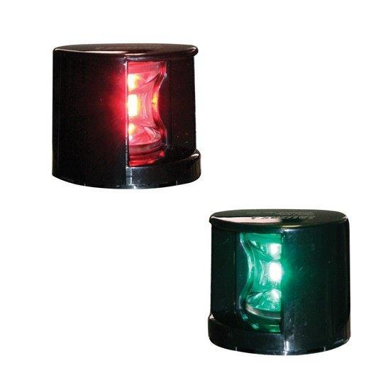FOS LED 12 Starboard & Port Lights 112,5ø, Deck mounted, Set, with black housing - 4Boats