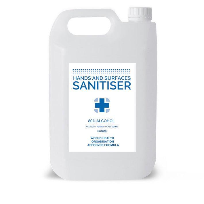 Hand Sanitiser - 80% Alcohol-5L- WHO Formula - 4Boats
