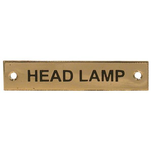 "Head Lamp" Label Brass 57 x 12mm - N-79009 - 4Boats