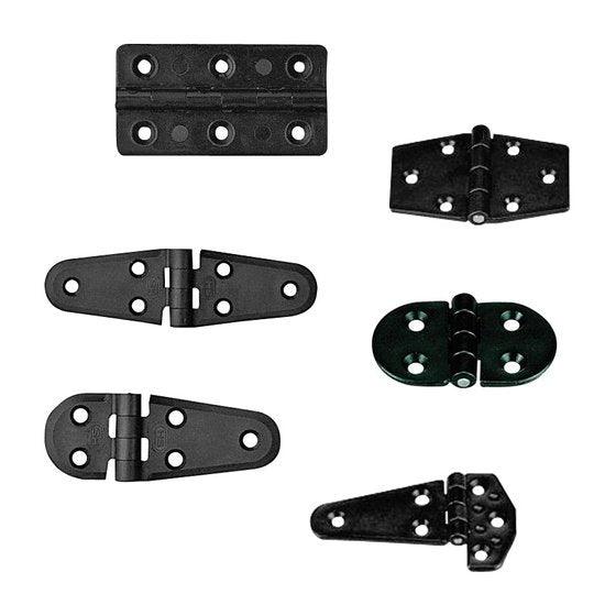 Hinge Polyamide, Rectangular 30x60x3mm, Black - 4Boats