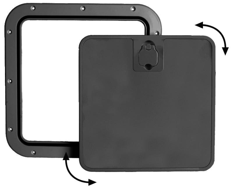 Inspection hatch with removable black front lid - 4Boats