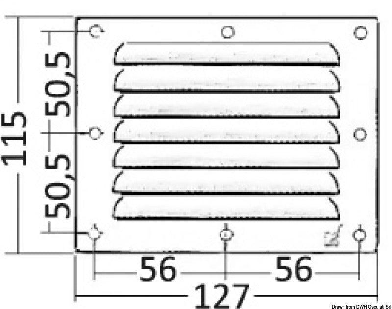 Louvred Vent Polished Stainless Steel-115x127 mm - 4Boats
