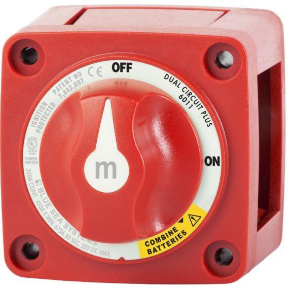 m-Series Mini Dual Circuit Plus™ Battery Switch - Red - 4Boats