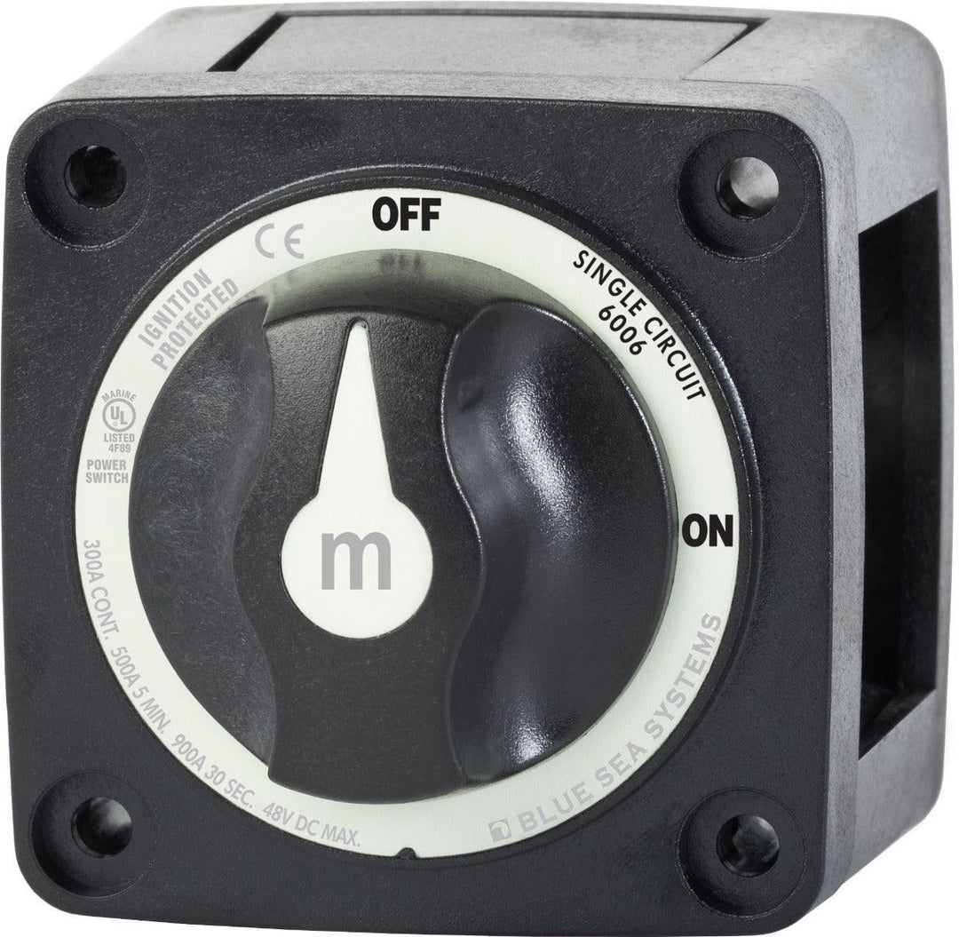 m-Series Mini On-Off Battery Switch with Knob - Black - 4Boats