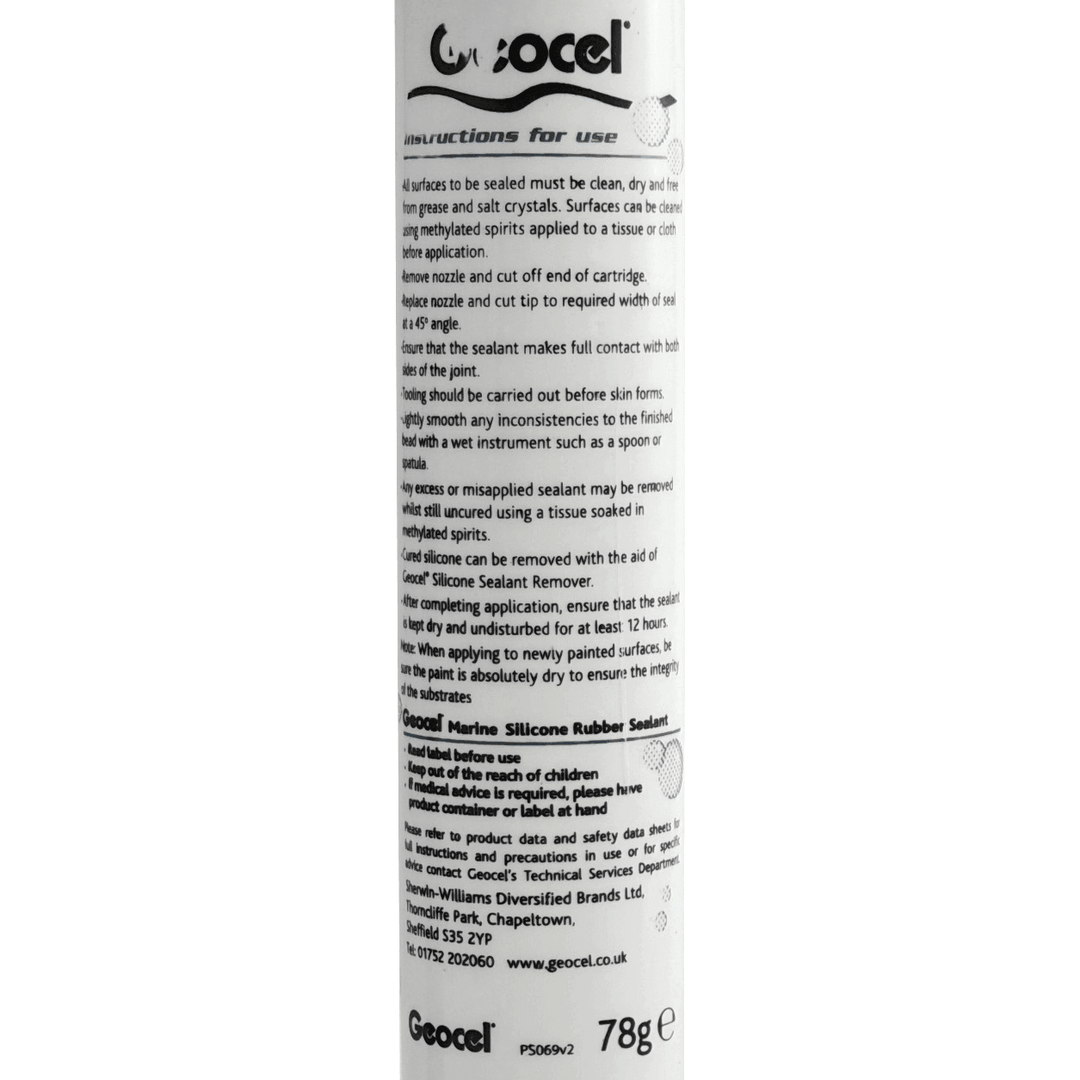 Marine Silicone Sealant, White 78G, Geocel - 4Boats