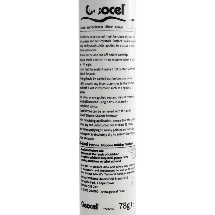 Marine Silicone Sealant, White 78G, Geocel - 4Boats