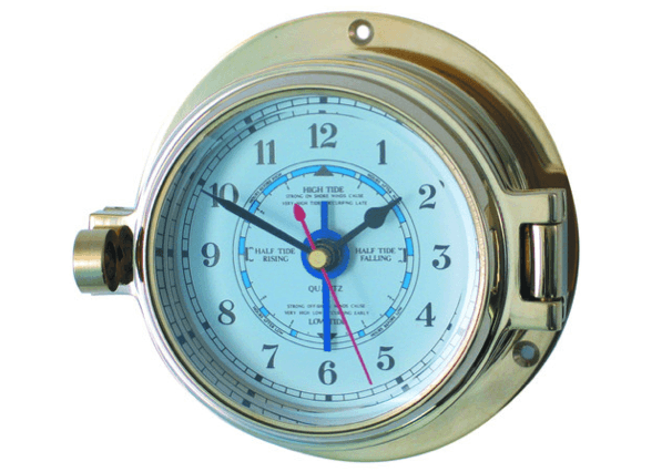 Meridian Zero Channel Brass Tide Clock - 4Boats