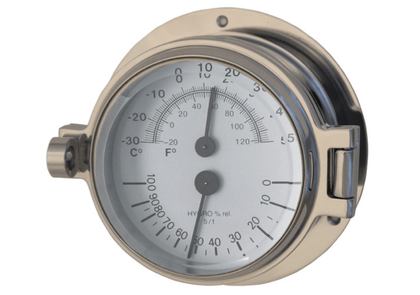 Meridian Zero Channel Range Polished Chrome Comfort Mater, Thermometer, Hygrometer - 4Boats