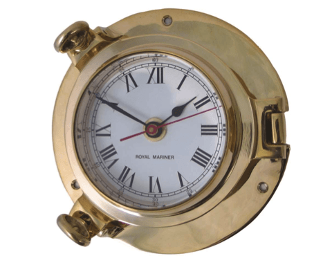 Meridian Zero Small Porthole Clock - Brass - 4Boats