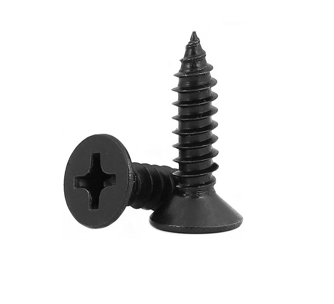 Military black stainless steel self tapping screw No.6 x 1/2" A4 316 pozi countersunk - 4Boats