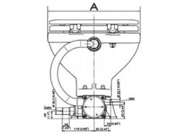 Ocean Electric Standard Compact Toilet 12/24V - 4Boats