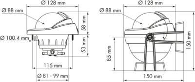 Offshore 95 Compass-Flushmount-White (Black Conical Card) - 4Boats