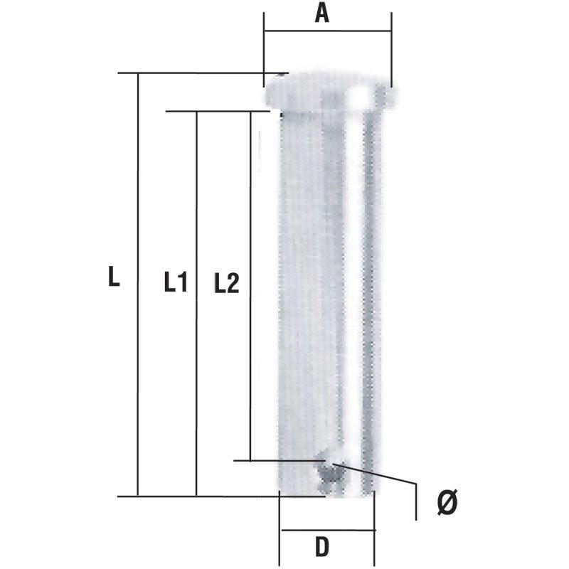 Pin Inox 304, Diam. 8mm, L 27mm - 4Boats