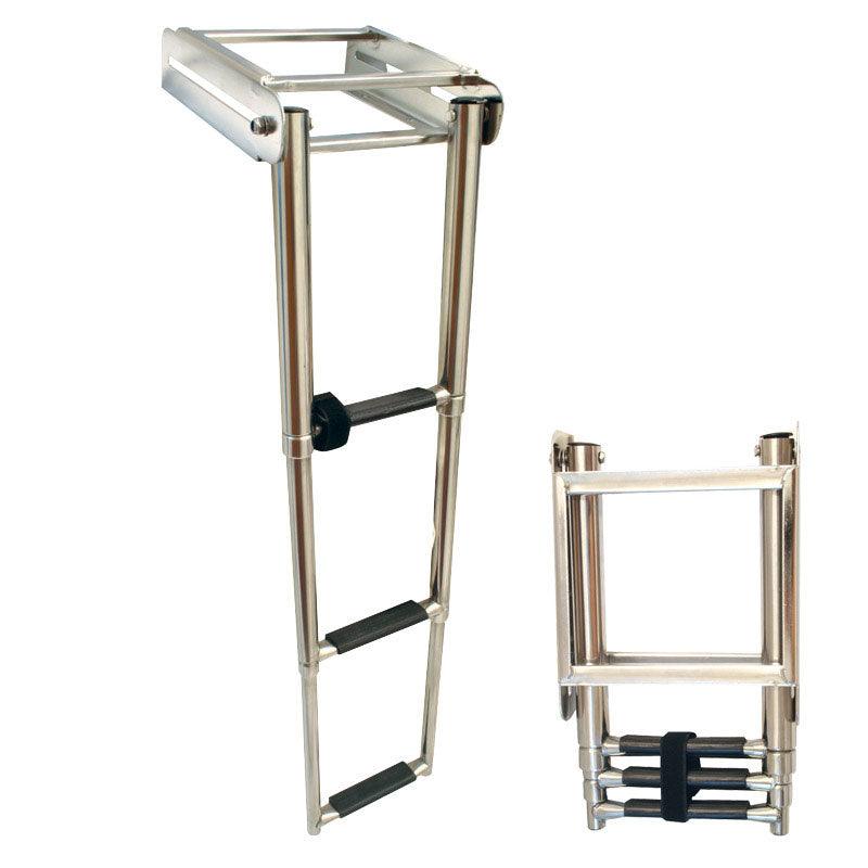 Platform Ladder, Telescopic, 3 steps, Inox 316, 222,6x879mm - 4Boats