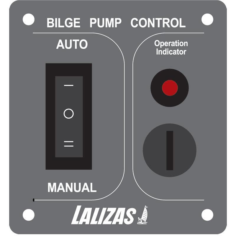 Pump switch ON-OFF-MON, w/ light, Inox 316, charcoal, 12/24V - 4Boats