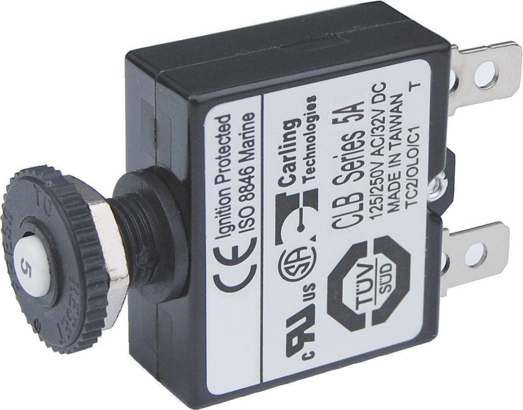 Push Button Reset Only Quick Connect Circuit Breaker-5A - 4Boats