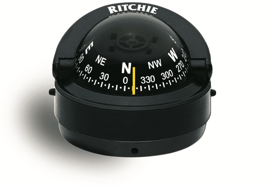 Ritchie Explorer™ S-53, 2¾” Dial Surface Mount - Black - 4Boats