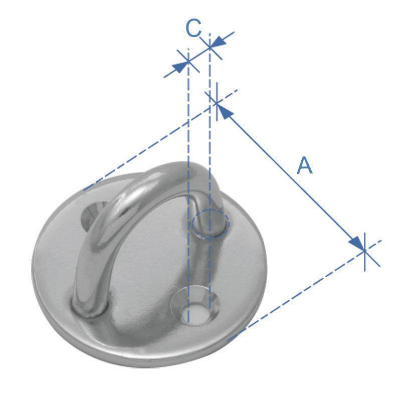 Round Pad, Hook Type, Inox, ?5mm - 4Boats