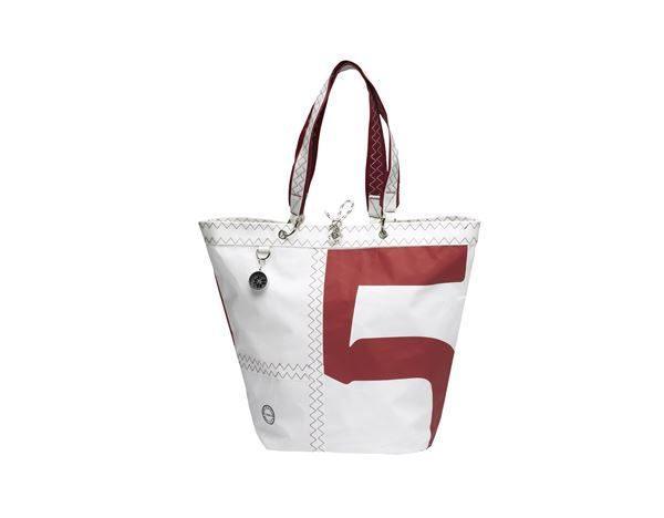 Sea Girl Sailcloth Shopping Bag - Red Detail - 4Boats