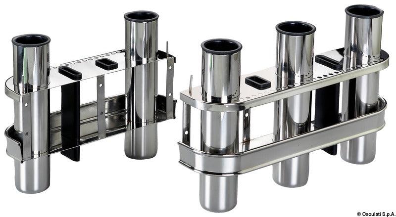 SS rod holder for bulkhead mounting 2 rods - 4Boats