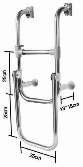 Stainless Steel Folding Boarding Ladders (AISI 316)-2 + 1 Step - 4Boats