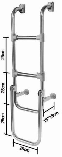 Stainless Steel Folding Boarding Ladders (AISI 316)-3 + 1 Step - 4Boats