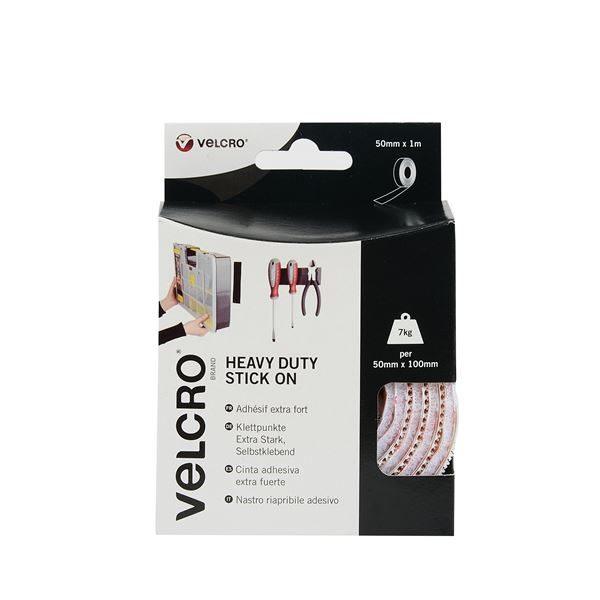 Stick on Heavy Duty Velcro White 50mm x 1m - Box of 6 - 4Boats