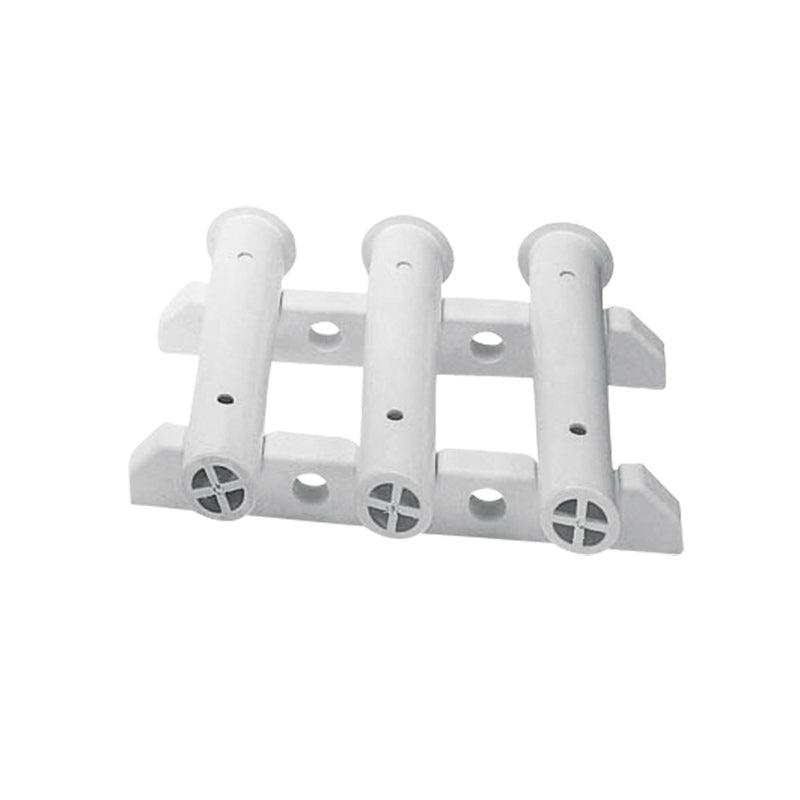 Storage Rack Set for 3 Rods, Bulkhead Mount, White - 4Boats