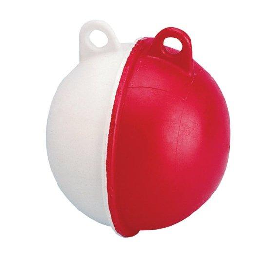 Surface Float w/2 Eyelets, Spherical, ?13mm, Wh-Red - 4Boats