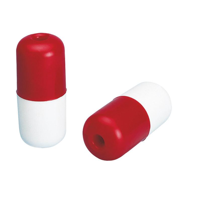 Surface Float w/Hole, Cylindrical, ?60x140mm, Wh-Red - 4Boats