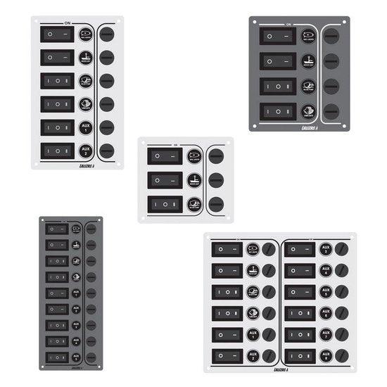 Switch panel ''Sp4 Ultra'', 4 waterproof switches, Inox 316, charcoal, 12/24V - 4Boats