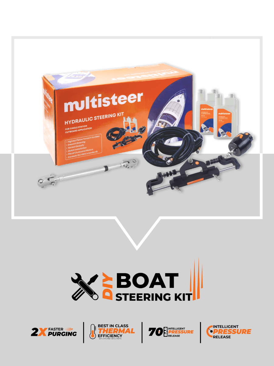T7 Hydraulic Steering Kit for Twin Engines up to 300 HP - 4Boats