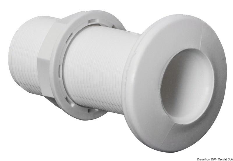 Threaded Seacock White Plastic -1 1/4" - 4Boats