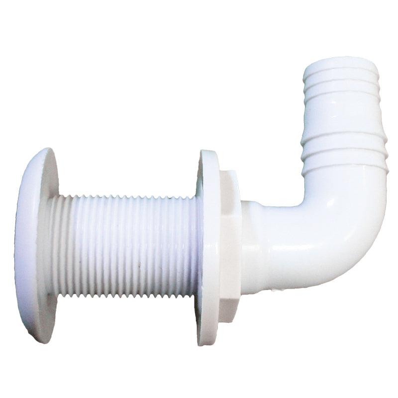 Thru-Hull Elbow 90§, Hose ?25mm, Plastic, White - 4Boats