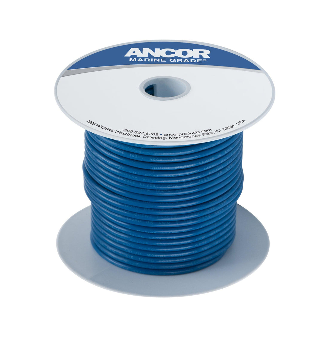 Tinned Copper Wire - 250ft-Blue-16AWG (1mm²) - 4Boats