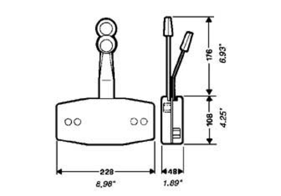 Ultraflex B47/49 Twin Lever Side Mount Control - 4Boats