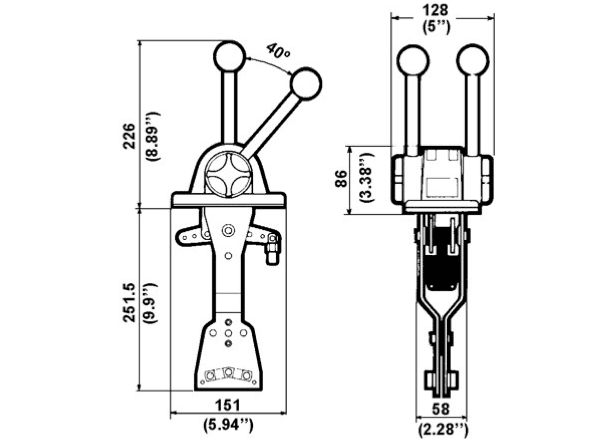 Ultraflex Two Lever Control Throttle + Gear - White or Black - 4Boats