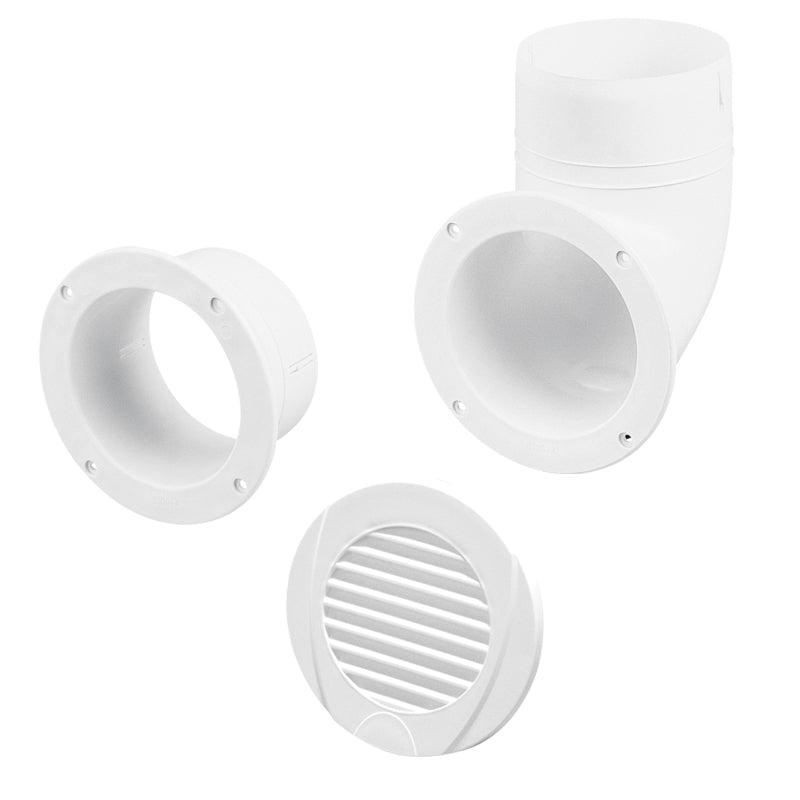 Ventilator Connector, Elbow, ?102mm, White - 4Boats